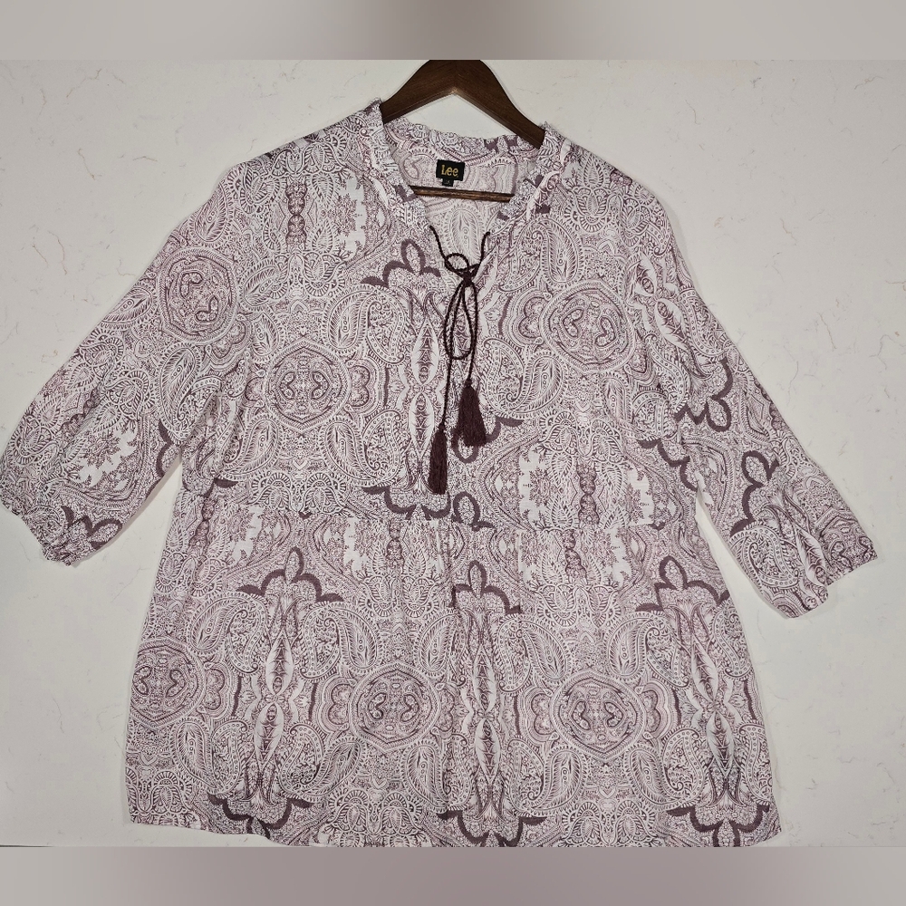 LEE Women’s‎ Purple 1/4 Sleeve Blouse Size 1X